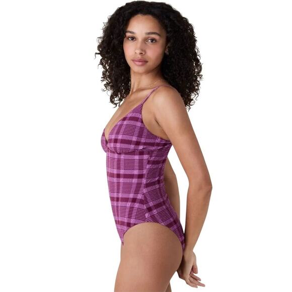 NWT Sample Andie Swim Women's Lanikai Candy Plaid Swimsuit XS Multicolor 2609 - Picture 4 of 13